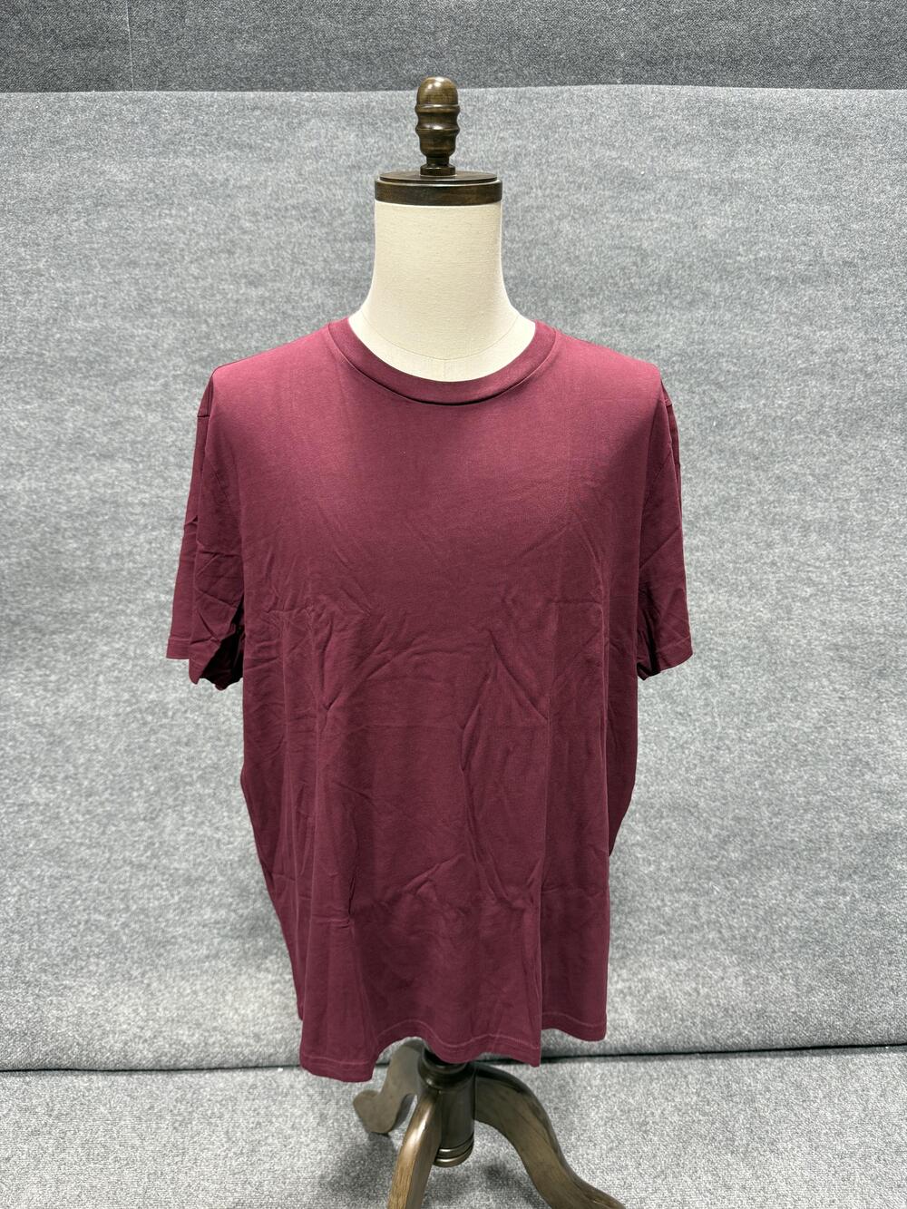 7 For All Mankind Shirt Mens 2XL Red Solid Short Sleeve Crewneck Tee Basic